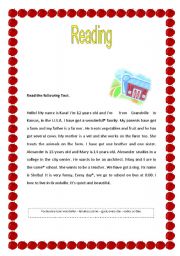 English Worksheet: Text for 5th grades