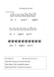 English Worksheet: numbers