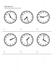 English Worksheet: What time is it?