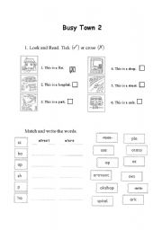 English Worksheet: City Vocabulary