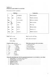 English Worksheet: To be, a/an, possessive pronouns and adjectives worksheet
