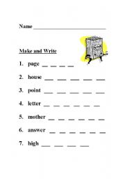 English Worksheet: Make and Write