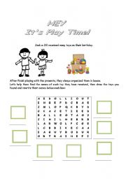 English Worksheet: find the toys