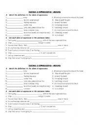 English Worksheet: Idioms and Expressions using 