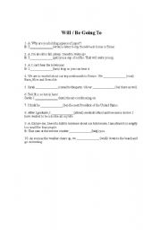 English worksheet: Future Forms Quiz