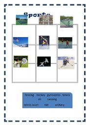 English Worksheet: sports matching
