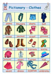Pictionary - Clothes + activity