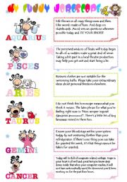 English Worksheet: My Funny Horoscope(2 pages) 12 Signs