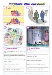Explain the cartoon - comprehension, discussion & fluency development ***fully editable ((3 pages))