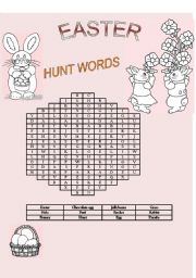 English Worksheet: Easter Hunt Words
