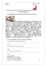 English Worksheet: worksheet designed for daily routines+ the present simple tense