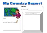 English Worksheet: My Country Report - Page 1