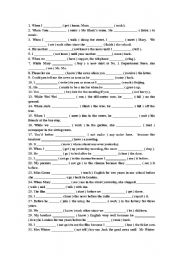 English Worksheet: the tense excises