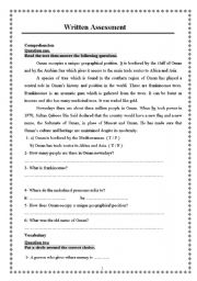 English Worksheet: 7th grade assessment