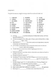 English Worksheet: Assignment