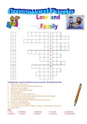 English Worksheet: Love and Family