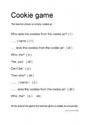 English worksheet: cookie game