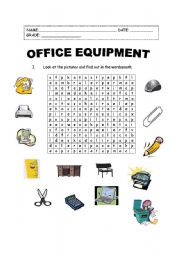 Office equipment online worksheet