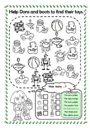 English Worksheet: Help Dora and Boots to find their toys