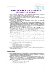 English Worksheet: how to form the possessive form things you can or cant do