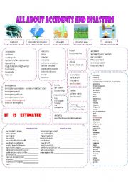 English Worksheet: ALL ABOUT ACCIDENTS AND DISASTERS