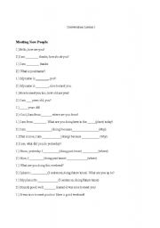 English worksheet: Conversation Lesson 1