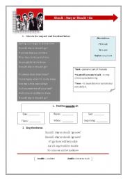 English Worksheet: SHOULD I STAY OR SHOULD I GO - the clash