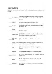 English worksheet: computers vocabulary