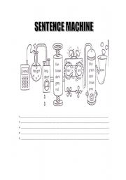 English Worksheet: SENTENCE MACHINE