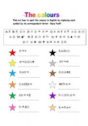 English Worksheet: colours detective game