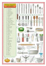 Kitchen utensils and cutlery-matching activity