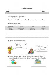 English Worksheet: revision work