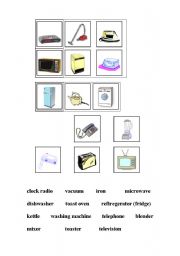 English worksheet: Flashcards_Household Appliances