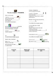 English worksheet: THE ONLY EXCEPTION