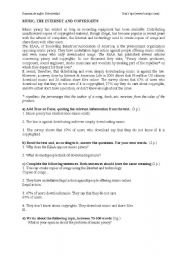 English Worksheet: examen de 2 de bachiller