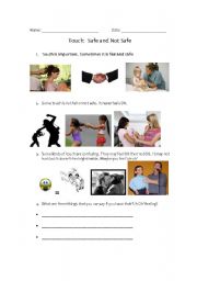 English Worksheet: Touch: Safe and Not Safe