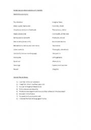 English Worksheet: Inside Out pre-intermediate unit 1 vocabulary practice