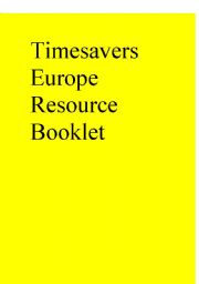 Timesavers Europe Resource Booklet