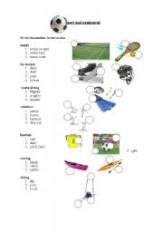English worksheet: sport and equipment