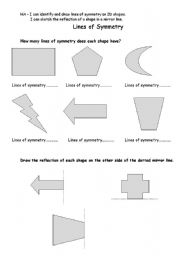 English worksheet: Symmetry