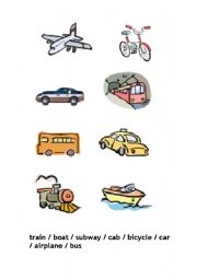 English Worksheet: TRANSPORTATION