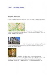 English worksheet: Shopping in London