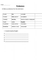 English worksheet: professions