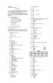 English worksheet: the first test