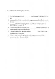 English worksheet: sequence connectors