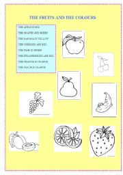 English Worksheet: The fruits and their colours