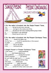 English Worksheet: Simple Present-Present Continuous-Adverbs of Frequency