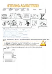English Worksheet: strong adjectives