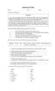 English Worksheet:  means of Transport and traffic