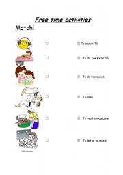 English Worksheet: free time activities 